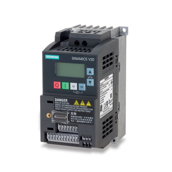 اینورتر زیمنس V20 تک فاز 0.37کیلووات 6SL3210-5BB13-7UV1